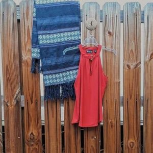 New York & Company Orange Sleeveless Top Size XS